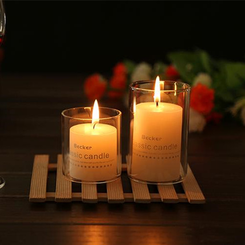 High borosilicate glass heat resistant glass jar for Scented Candle clear candle holders with bamboo cork lid