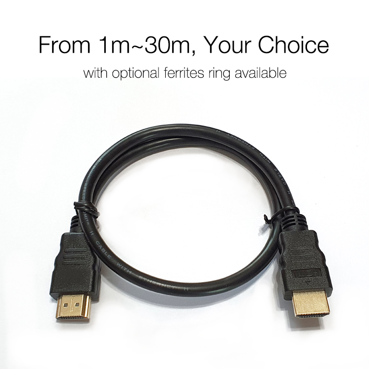 CCS/Чистая медь OEM многодлинный ПВХ черный 14 + 1, 19 + 1 штекер HDMI кабель Поддержка 4K/8K