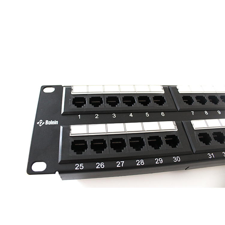Высокое качество 19 дюймов RJ45 стоечный сервер кабелей Патч-панель Cat5e UTP 48 портов 2U коммутационная панель