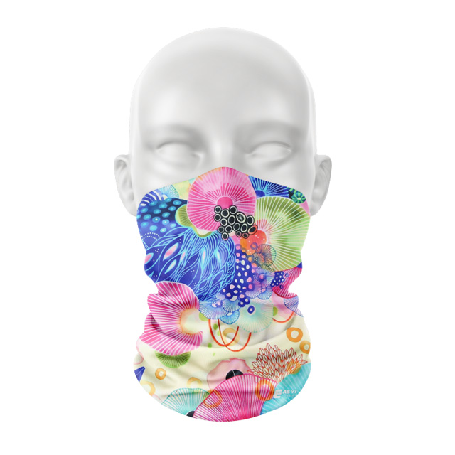 Eco Friendly All Over Logo Satin Woman Flower Print Ski Mask Headwrap Tube Bandanas With Loop