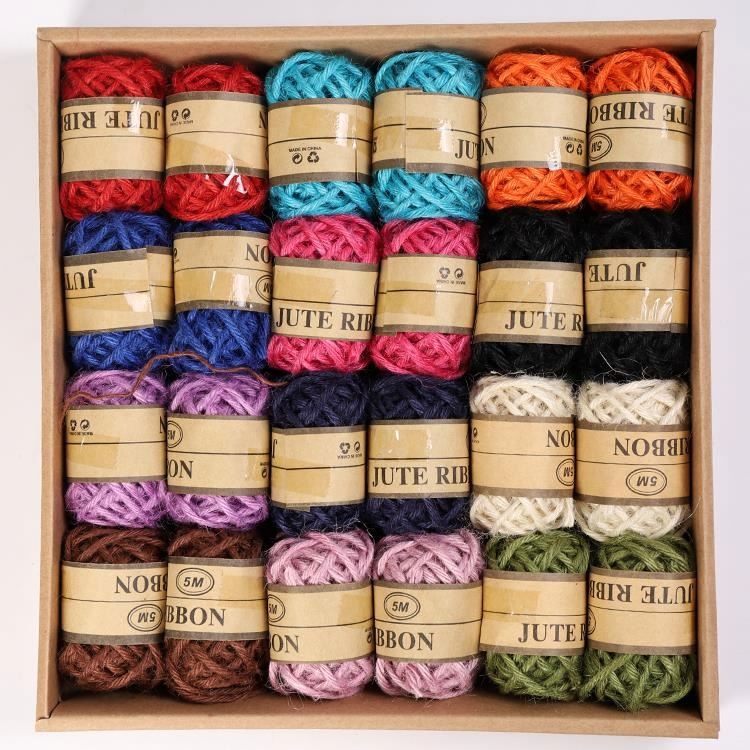 24 шт. Sisal Twine 3 мм 3-слойный цветной джутовый шпагат веревка джутовый шнур веревка для поделок/творчества/Подарочная коробка ваза упаковочный шпагат