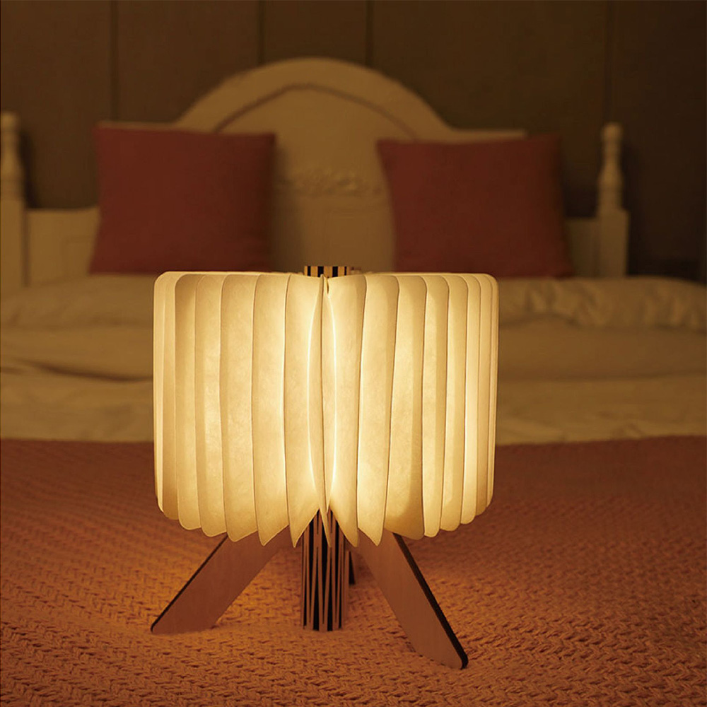 Wholesale Led Mini Wooden Folding Led Light Night Reading Lamp Novelty Book Light