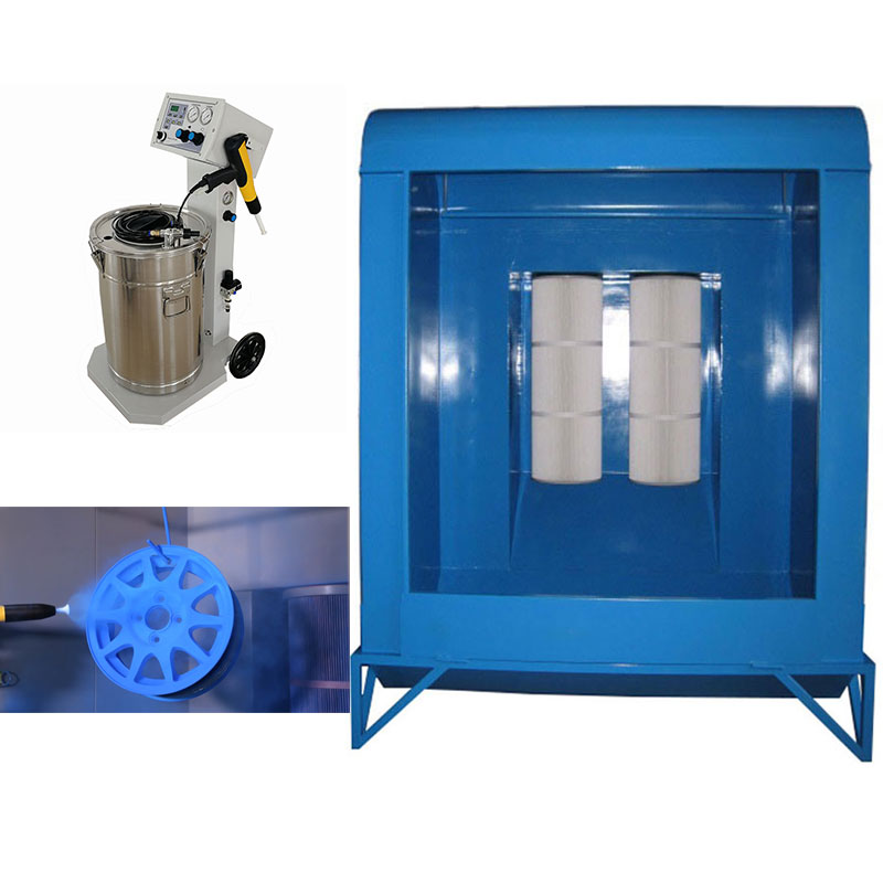 Small Manual Powder Coating Booth с Powder Coating Machine и Spray Gun