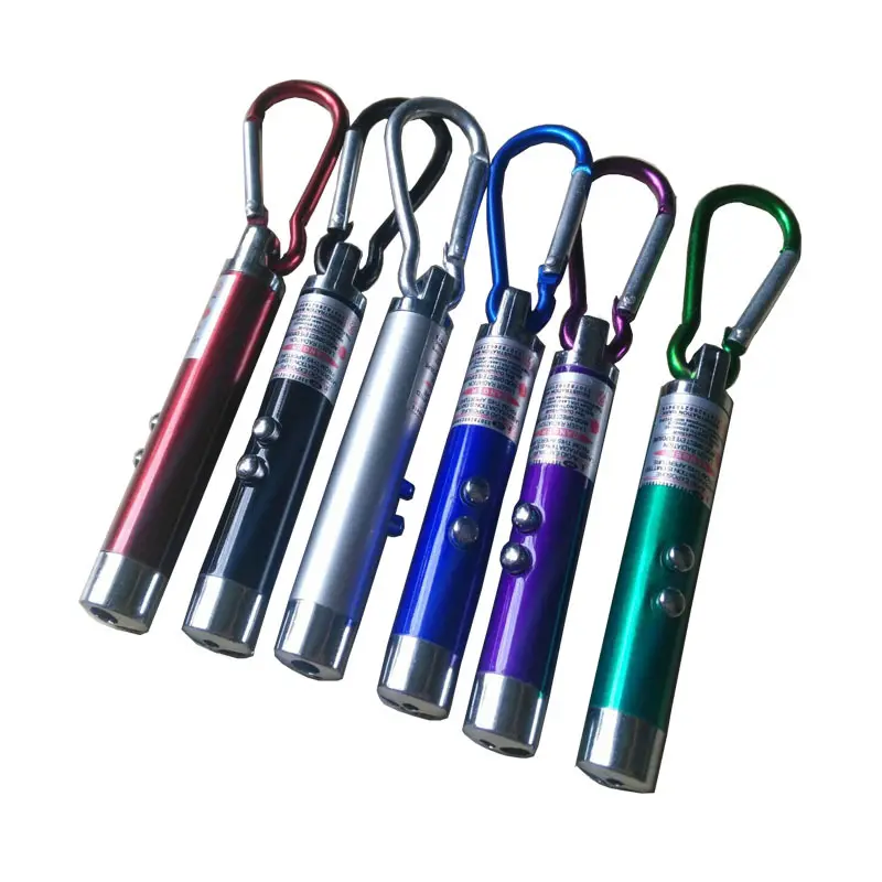 1mW LED Flashlight UV Laser Pointer Pen Keychain Light