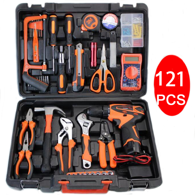 121 pcs tools box set mechanic, large capacity and lightweight car tool set, variety types high quality tool set box