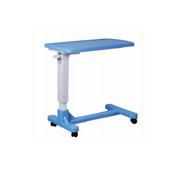 Hot Selling Blue Metal & Abs Side Bed Table, overbed table for hospital