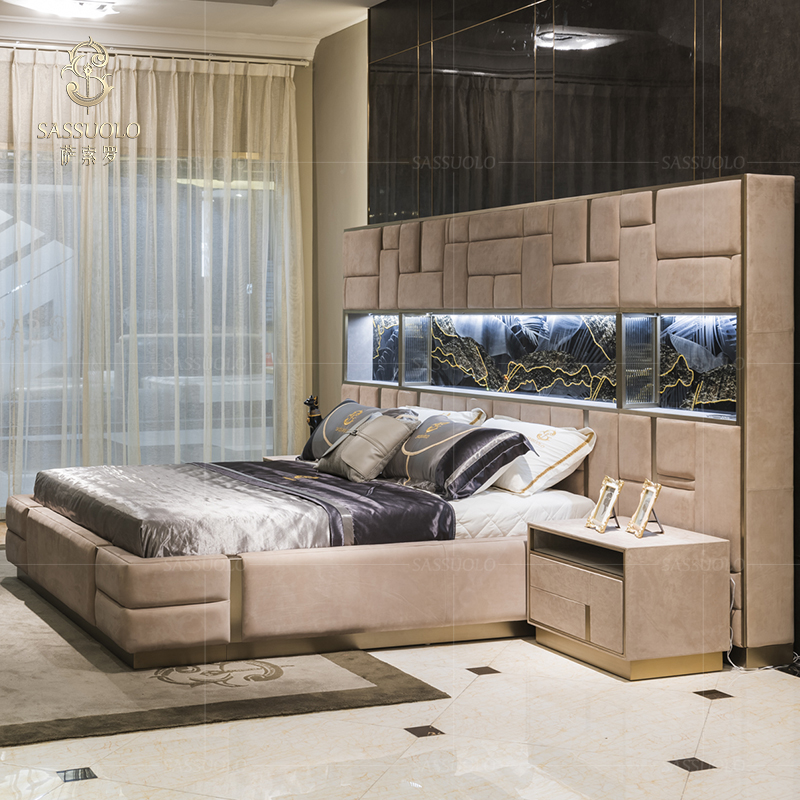 Кристальная живопись Sassuolo, итальянский импорт, нубук, кожа, размер King Size Bed ostentatious luxury house