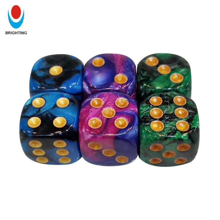 Acrylic 16mm colour mixture Round Corner Custom Board Game Dice