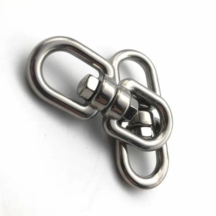 Manufacturing stainless steel swivel eye hook double eye link chain swing swivel