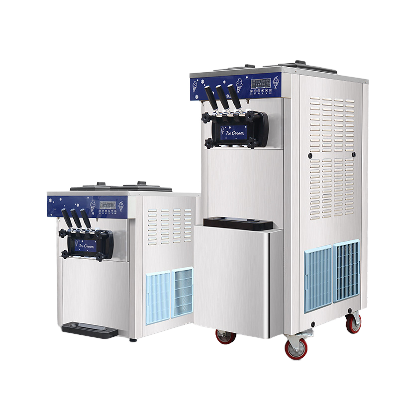 Soft Ice Cream Machine 25-38 L/H with LCD Display 3-Flavor Yogurt Maker New and Used for Milk Fruit Water Ingredients