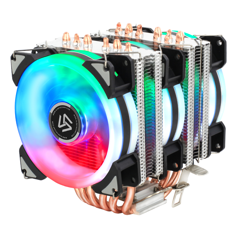 Кулер для процессора ALSEYE DR-90, 6 тепловых трубок с RGB-вентилятором, 4-контактный кулер 90 мм, кулер для процессора для компьютера LGA775/115x/1366 AM2/AM3/AM4