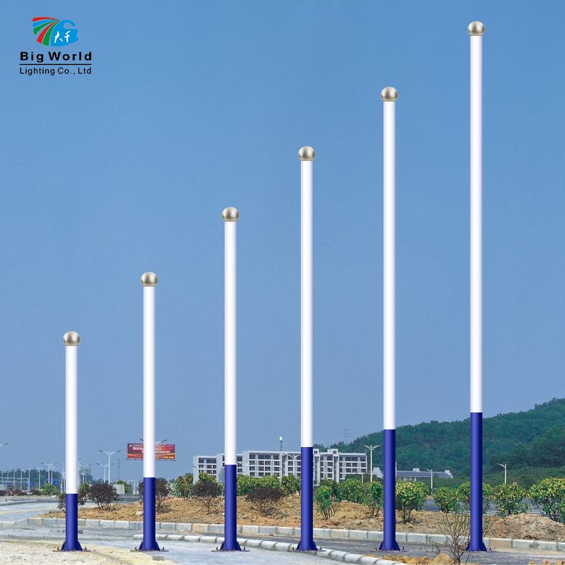 flagpole 10m 20m Steel Material Solar Street Light Pole Street Light Pole Light