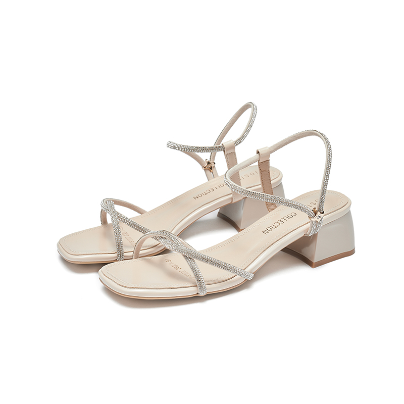 Josiny Women's Sandals 2021 New Medium Heel Sandal Platform Chunky Wedge Heel Sandals Slippers