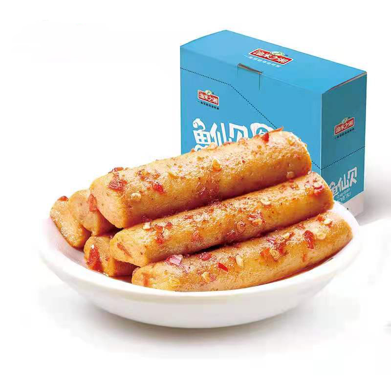 Yu Mi zhi Xiang 20g Spicy /BBQ flavor Fish tofu balls stick for Instant Food Snacks