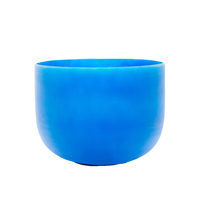 Blue G note throat chakra crystal singing bowl 10 inches 432 hz quartz