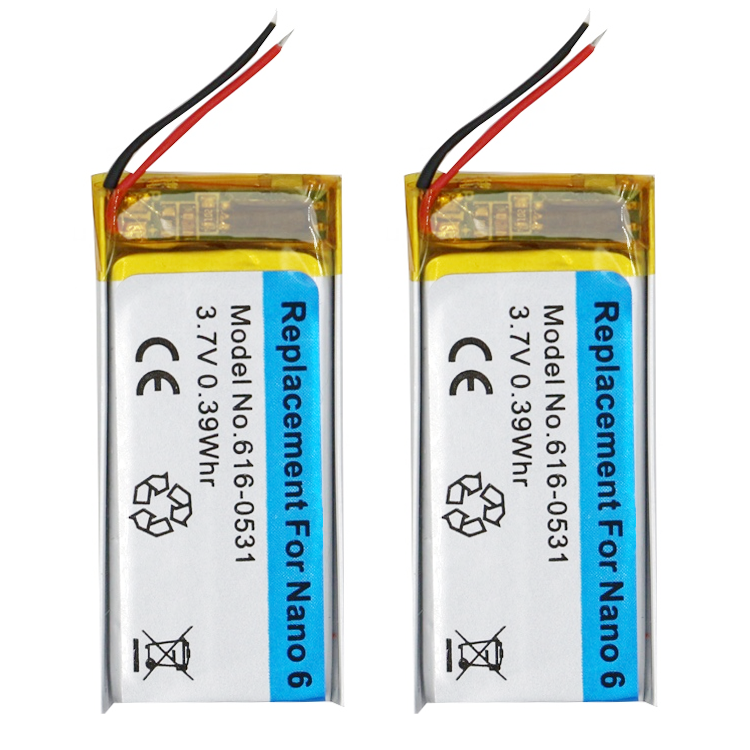 3.7V Li-ion Battery Replacement 110mAh for iPod Nano 6 6th Gen 8GB 16GB 616-0531