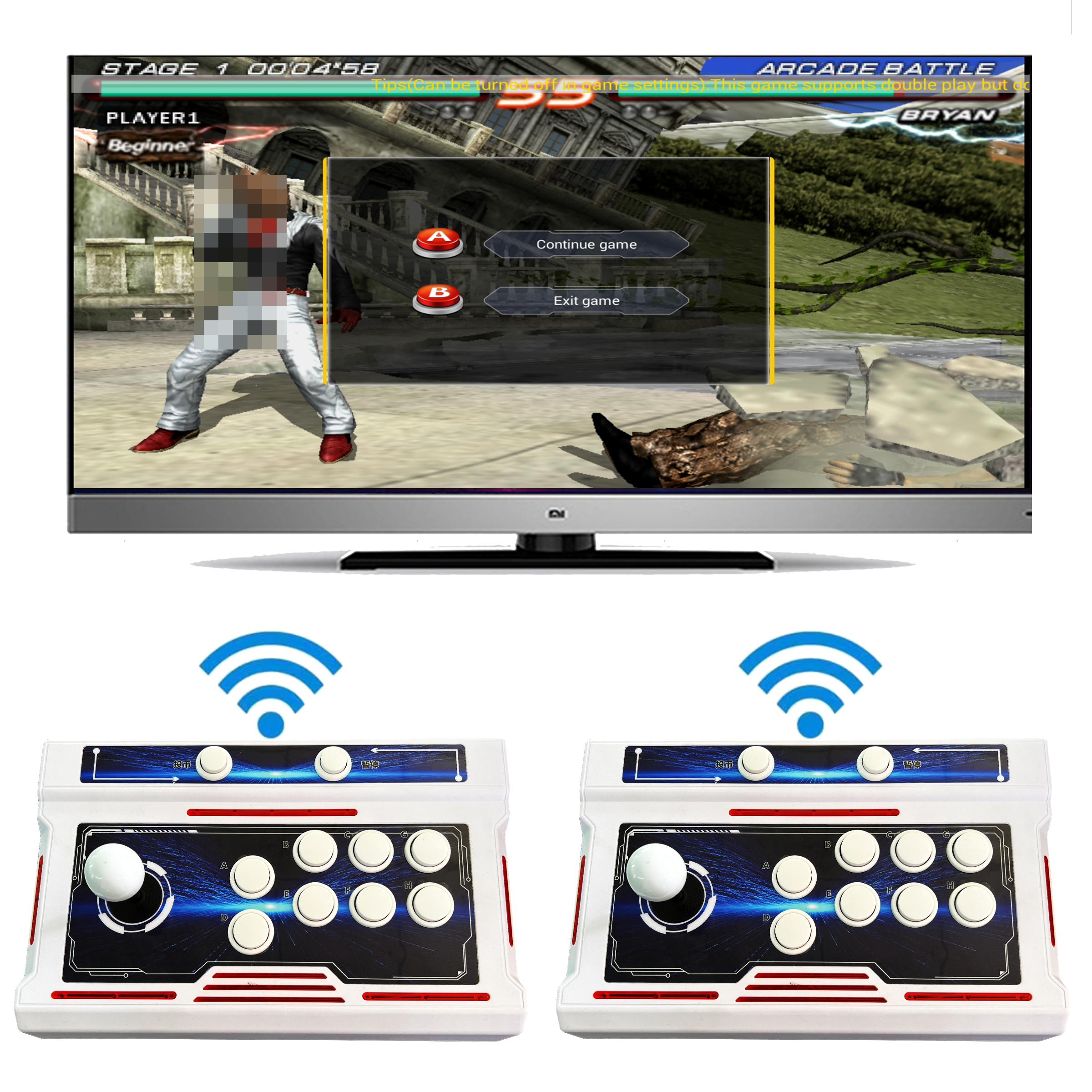 Раздельная игровая консоль Pandora box 20000, игровая 2-местная Беспроводная Bluetooth рокер, игровой автомат