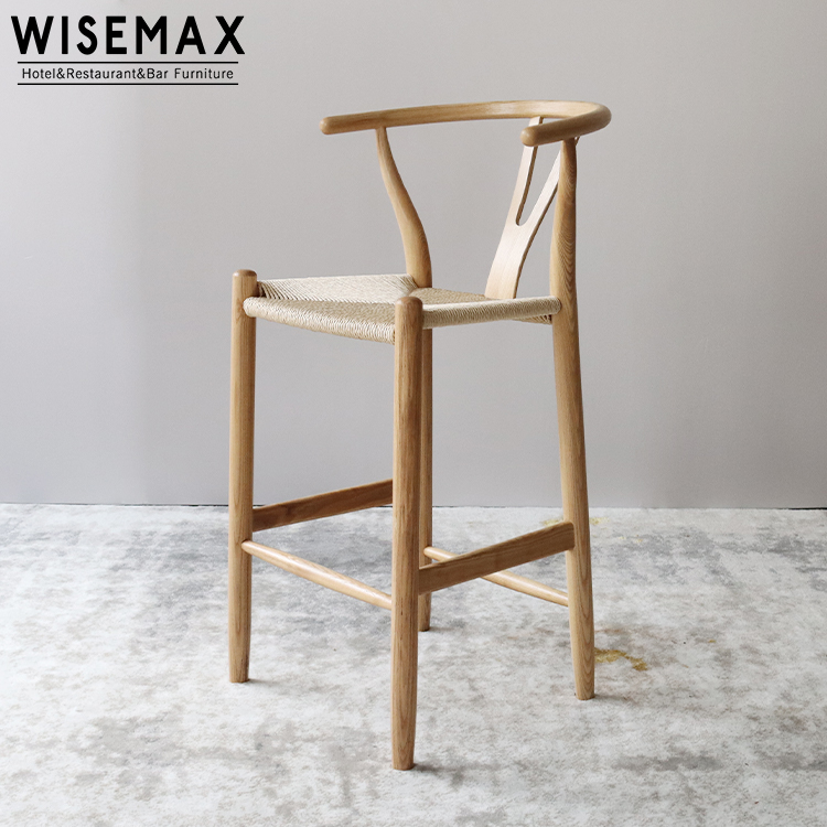 Мебель WISEMAX, Европейский Лидер продаж, Y высокие стулья, спинка wishbone, креативный барный стул из массива дерева