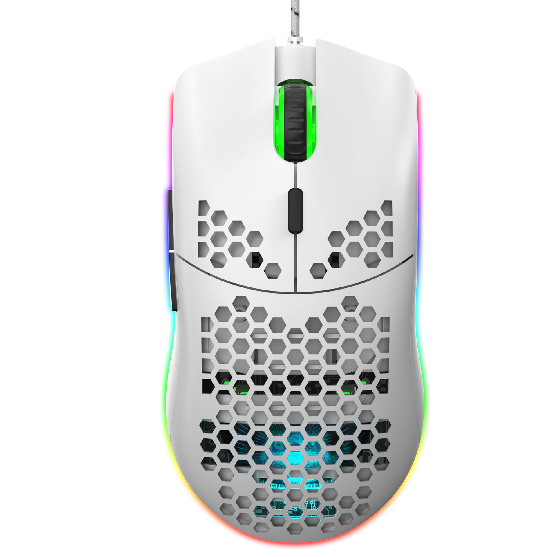 Проводная игровая мышь HXSJ J900 с подсветкой RGB, геймерские мыши с шестью регулируемыми точек на дюйм, с полая эргономичной конструкцией в виде сот