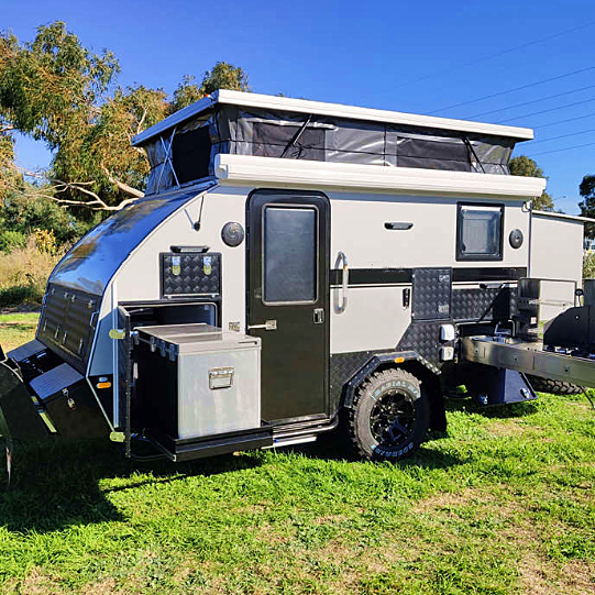 Australian standard van off road pop top travel trailer hybrid caravan with sofa