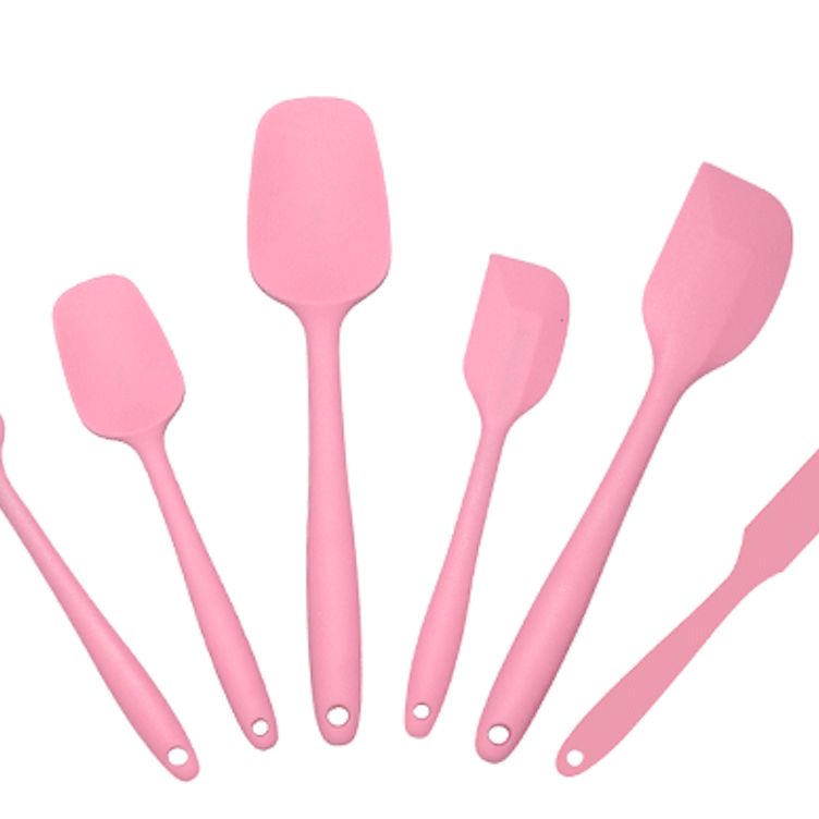 Spot Hot Selling Silicone Kitchenware 6 Piece Set Silicone Spatula Integrated Cake Cream Spatula Baking Tool