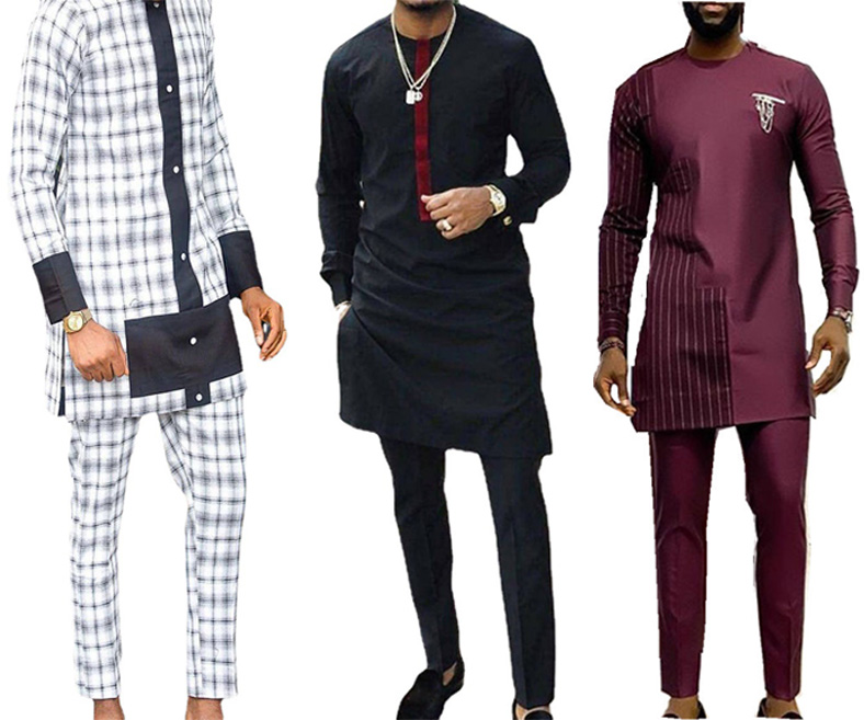 New designs of Polo style African men shirt with cheap Long sleeve Summer men shirt of Muslim clothing