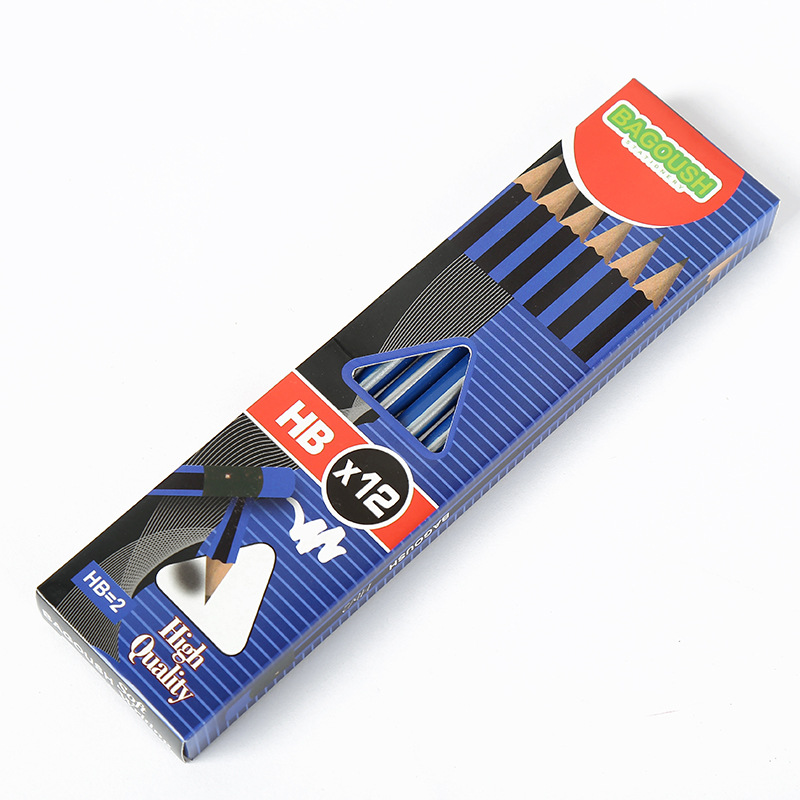 2021 popular hot selling factory wholesale blue stripe HB standard sketch pencil