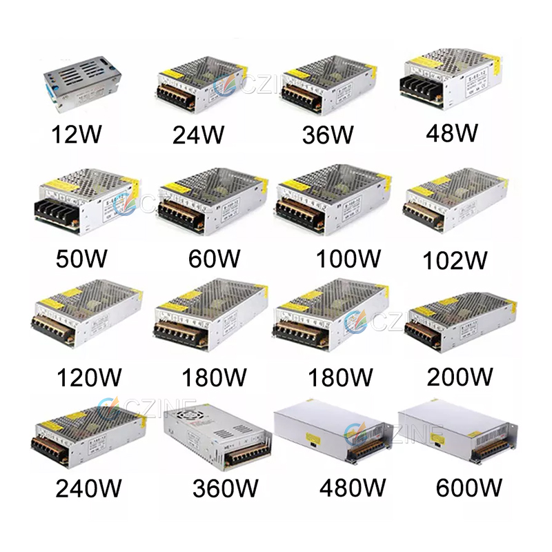 CZINELIGHT switching 400W 240W 120W 60W 48W 36W 24W 24V 12v led strip transformer for led lights