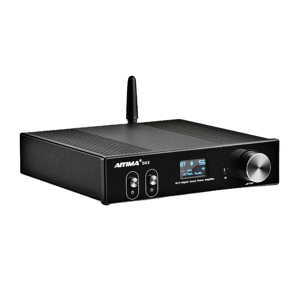 AIYIMA Audio D03 BT 5.0 Amplifier 150Wx2 Stereo HiFi 2.1 Wireless Digital Sound Power Subwoofer Amplificador USB DAC APTX