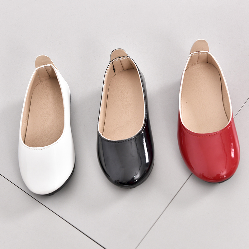 Girls basic red flat dress ballet pumps beautiful shoes for kids Pointed Toe Flat leather shoes vestido de ballet nina zapatos