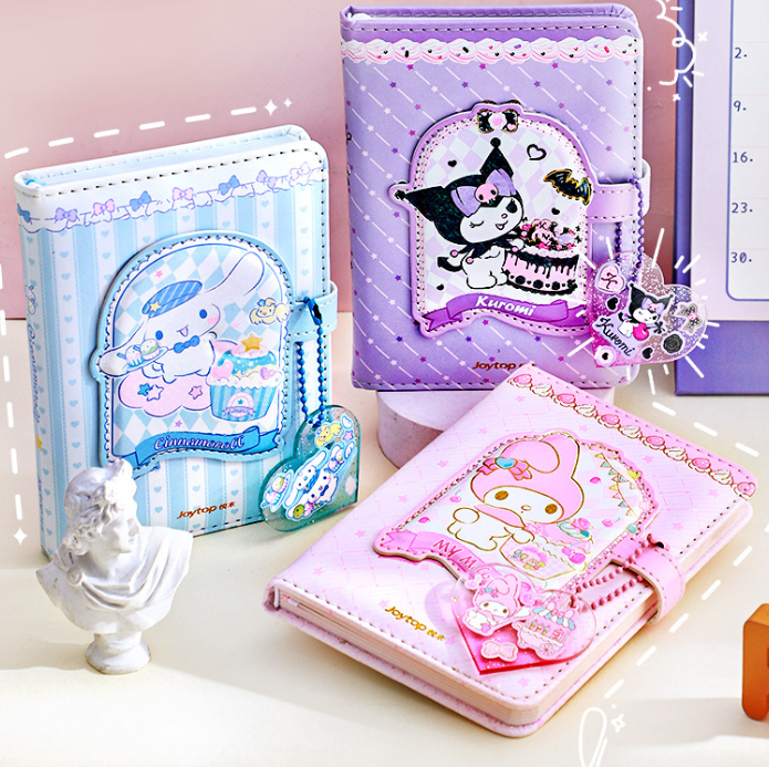 Ruunjoy Sanrioed Cartoon Mini Notepad Kawaii Melody Kuomi Cinnamon Notebook Portable Pocket Hand Book Stationery Students