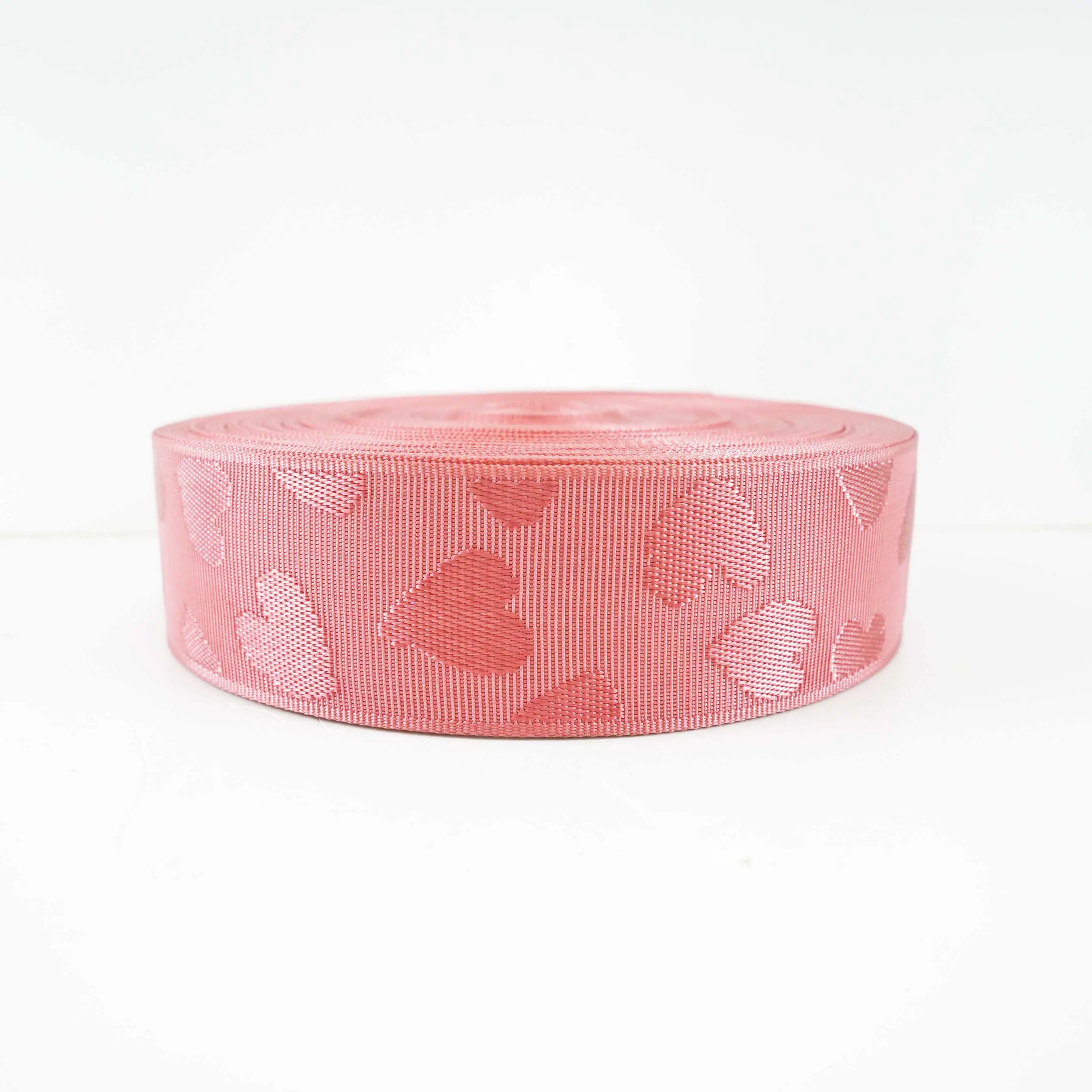 Customized Logo Jacquard printed heart pattern Nylon webbing Belt tape for Bag shoulder strap