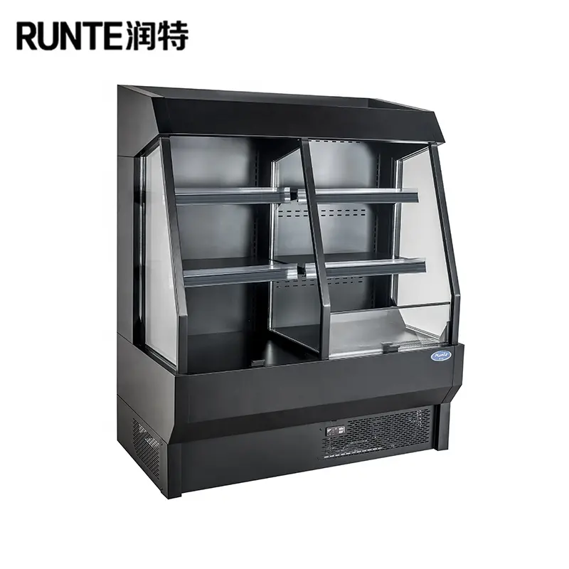 RUNTE Commercial Upright Clear Transparent Glass Door Display Refrigerator