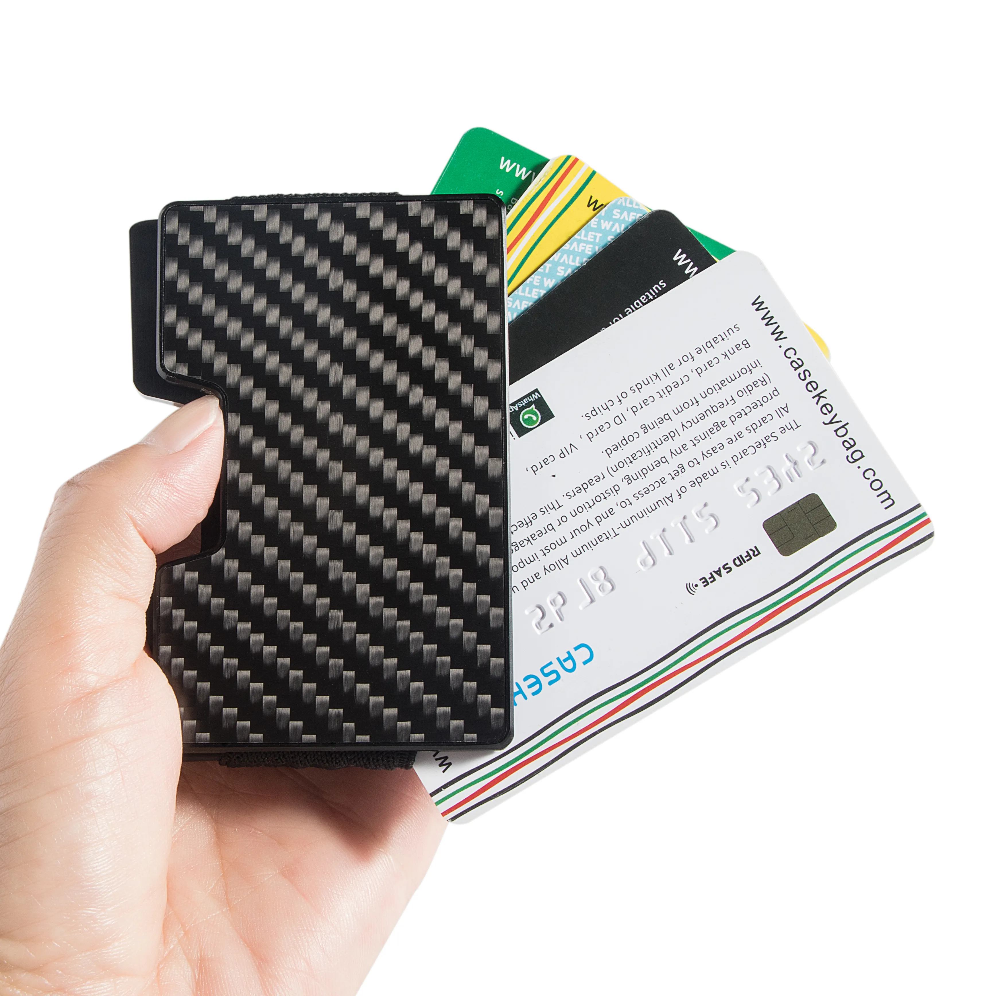 2021 New Carbon Fiber Metal Card Holder Wallet RFID Blocking Business Card Holder With Money Clip