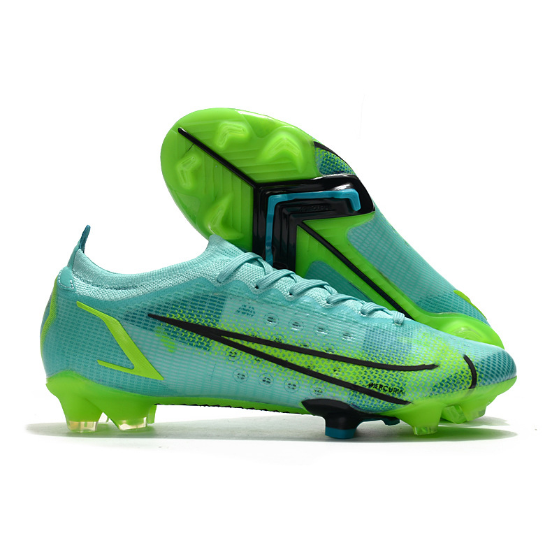 Woven mesh rubber sole FG nail anti slip natural lawn training football shoes