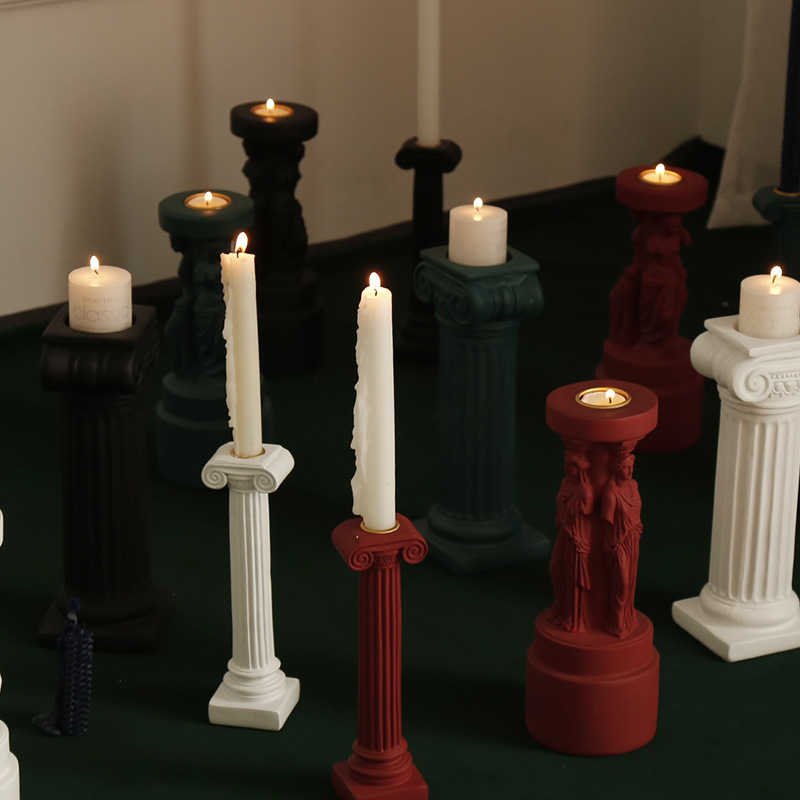 Creative Greek Sophia Venus Goddess Roman Pillar Scented Candle Candlestick Holder Home Decoration White Box Wall Mounted