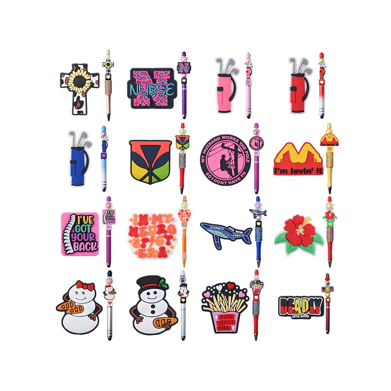 Hot Sale Eco Friendly Soft Funny Shape Baby Chew Other Loose bead Animal Silicone Focal Beads for pen making eras focal beads