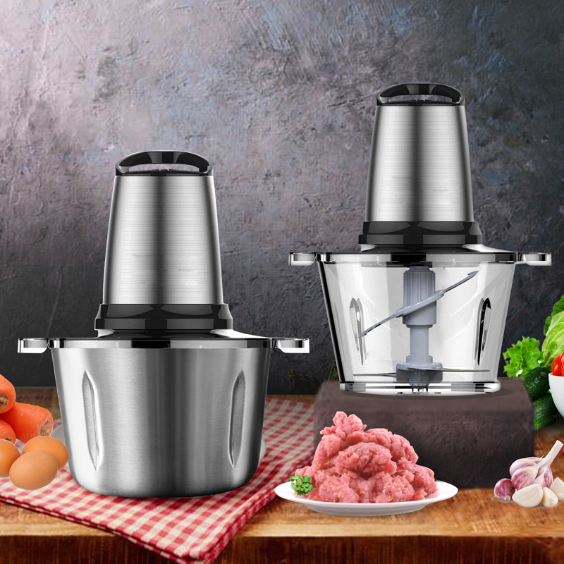 Лучшая цена, 2 л, многофункциональная электрическая кухонная мясорубка, мощный кухонный и овощной комбайн, измельчитель мяса