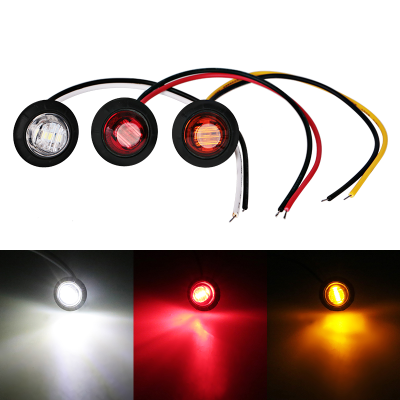 3LED Грузовик Автобус трейлер боковые габаритные индикаторы красный белый Янтарный боковой свет
