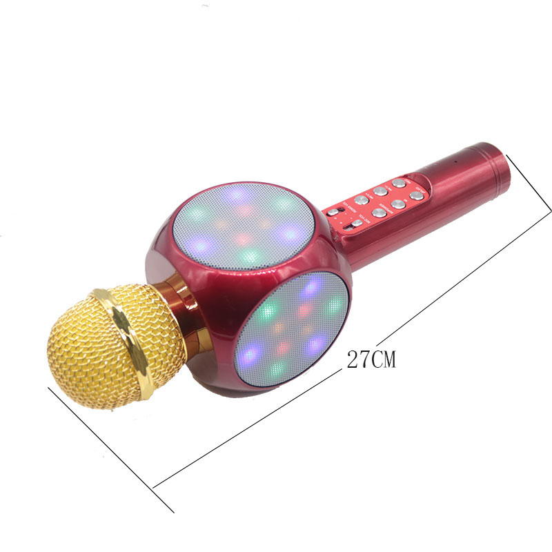 factory price WS1816 led light 7 colourful portable micphone speaker HIFI sound effect karaok speaker