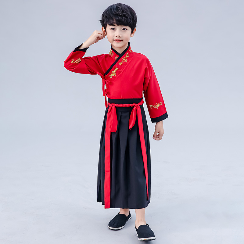Оптовая продажа, Китайская традиционная ткань Hanfu для мальчиков 10 лет, модное Дешевое китайское платье Hanfu для мальчиков