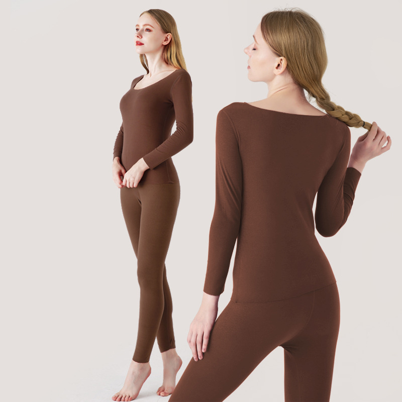 Warm Fitting Two Piece Set Soft Fall Clothing Thermal Underwear Womens Plus Size