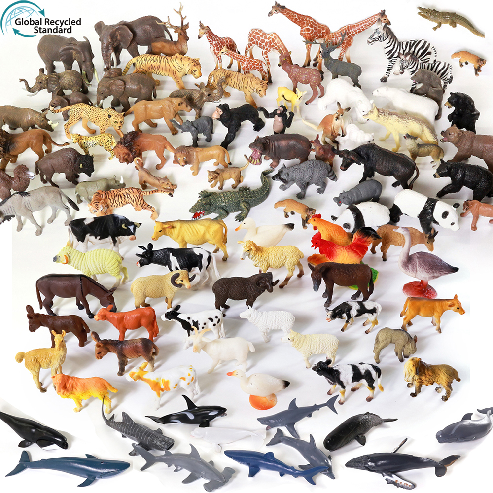 ECO Juguetes Many Kinds Hollow Plastic Figurines Africa Forest Wildlife Animal GRS Toys For Kids