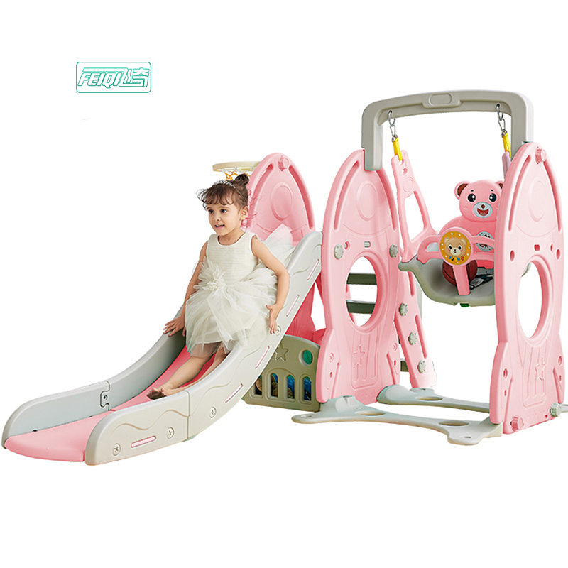 Hot sale children plastic outdoor slide and swing