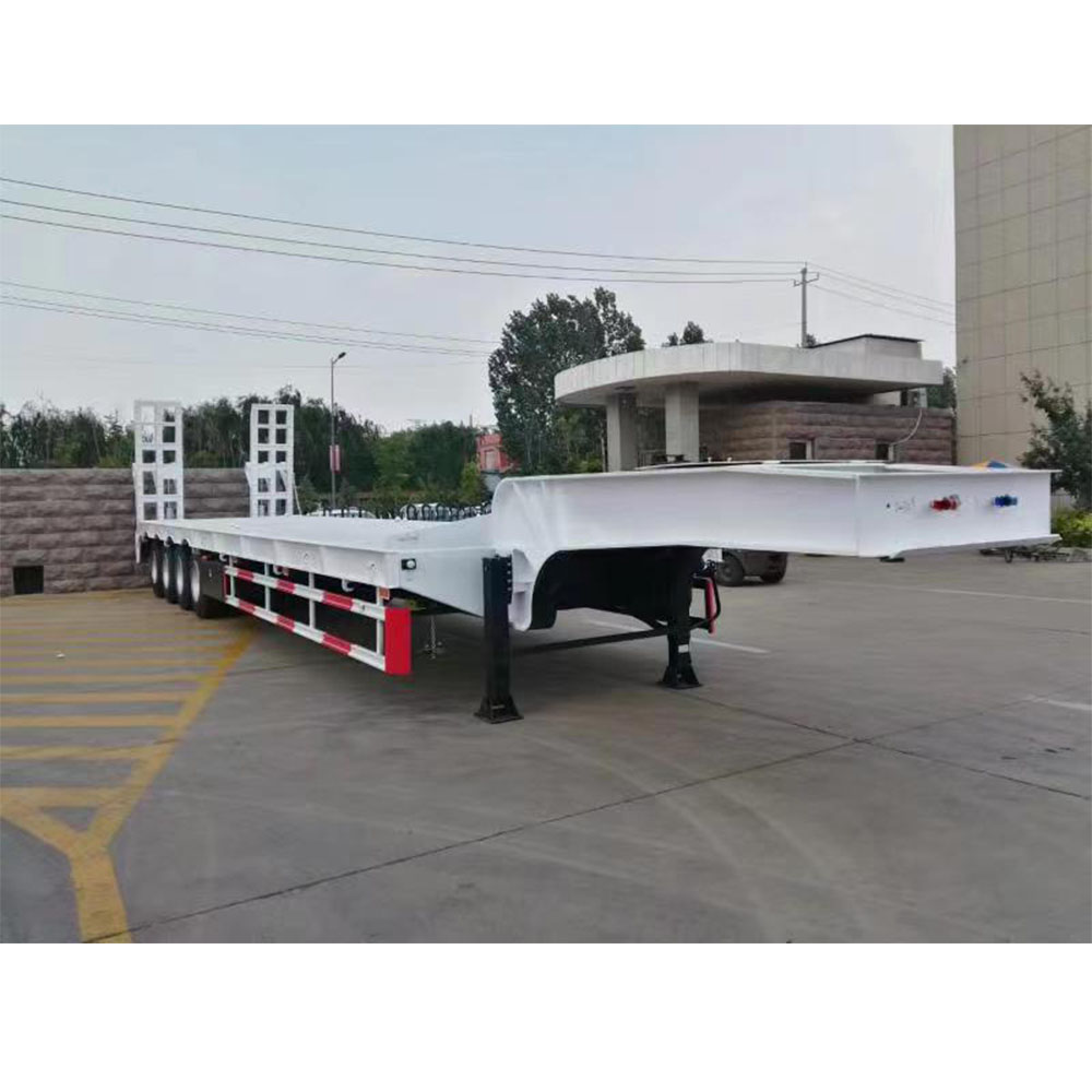 The factory directly supplies 3-axle low-bed semi-trailers to transport heavy vehicles and 20/40-foot container truck trailers