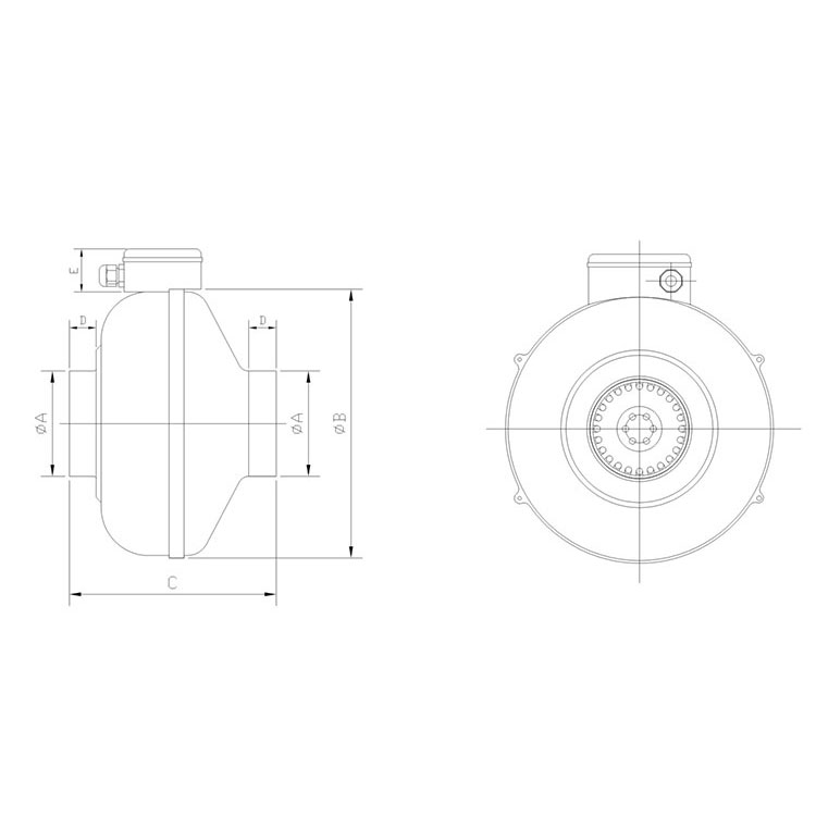 Гидропоника HAVC 4 " / 6" / 8" / 10" / 12 "дюймов 2 кВт центробежный вентилятор
