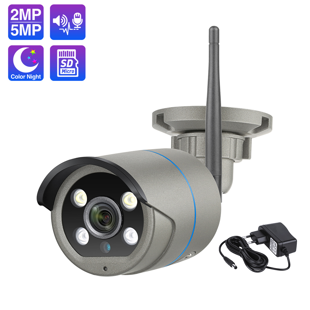 Наружная беспроводная маленькая Wifi HD 5MP Wifi ip-камера безопасности P2P Onvif TF карта видеонаблюдения