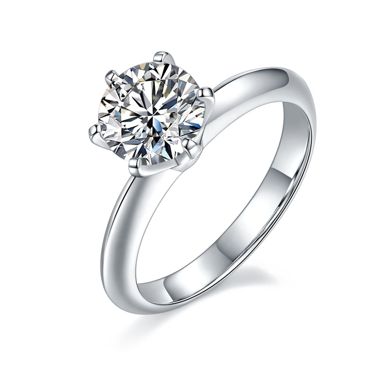 OEM ODM Best design services 925 sterling silver jewelry rhodium plated classic 1.5ct engagement moissanite ring