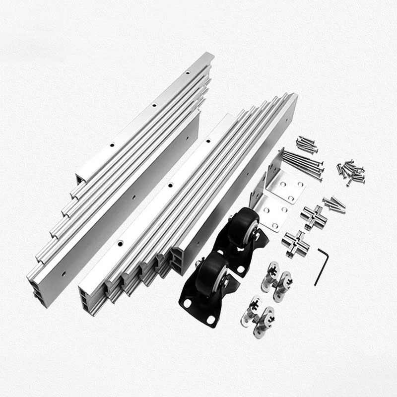 Aluminum Equalizer Rail Telescopic Concealed Heavy Duty Full Extension Table Slide with Silent Wheel for Desk Kitchen Countertop