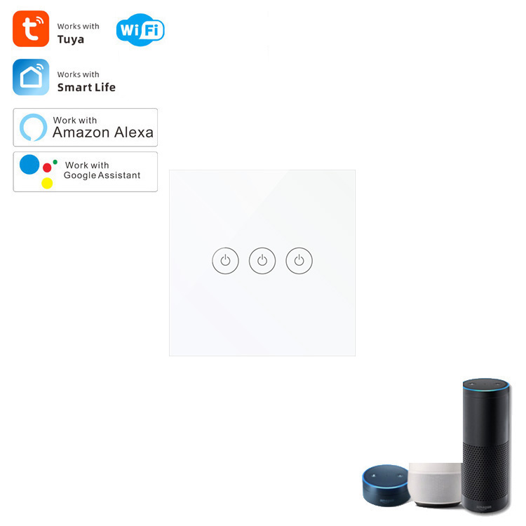 1/2/3 кнопочный стеклянный Беспроводной Выключатель Света tuya smart wifi настенный сенсорный выключатель работает с Tuya Amazon alexa Google home